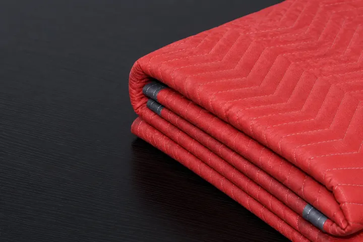 Red Cotton Moving Blankets – Grey Trim product photo