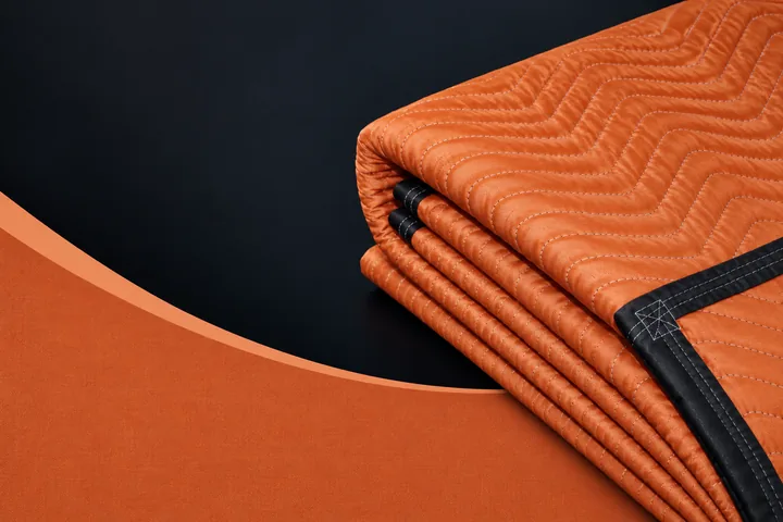 Orange Polyester Moving Blankets – Black Trim product photo