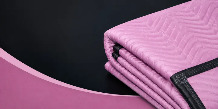 Pink Polyester Moving Blankets – Black Trim product photo