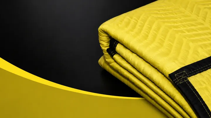 Yellow Polyester Moving Blankets – Black Trim product photo